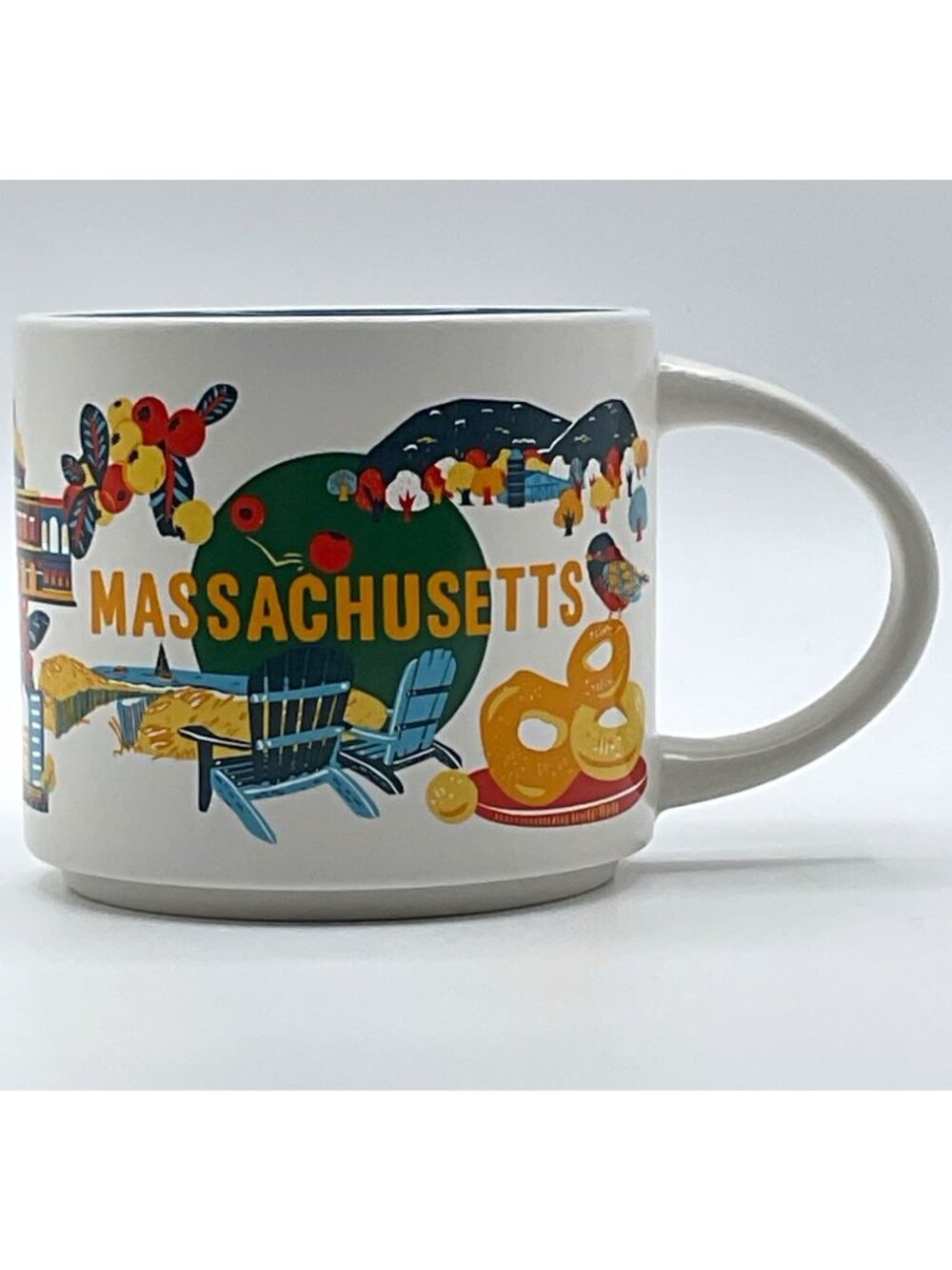 Starbucks Discovery Series Massachusetts Ceramic Mug 14 fl oz White Blue 2024